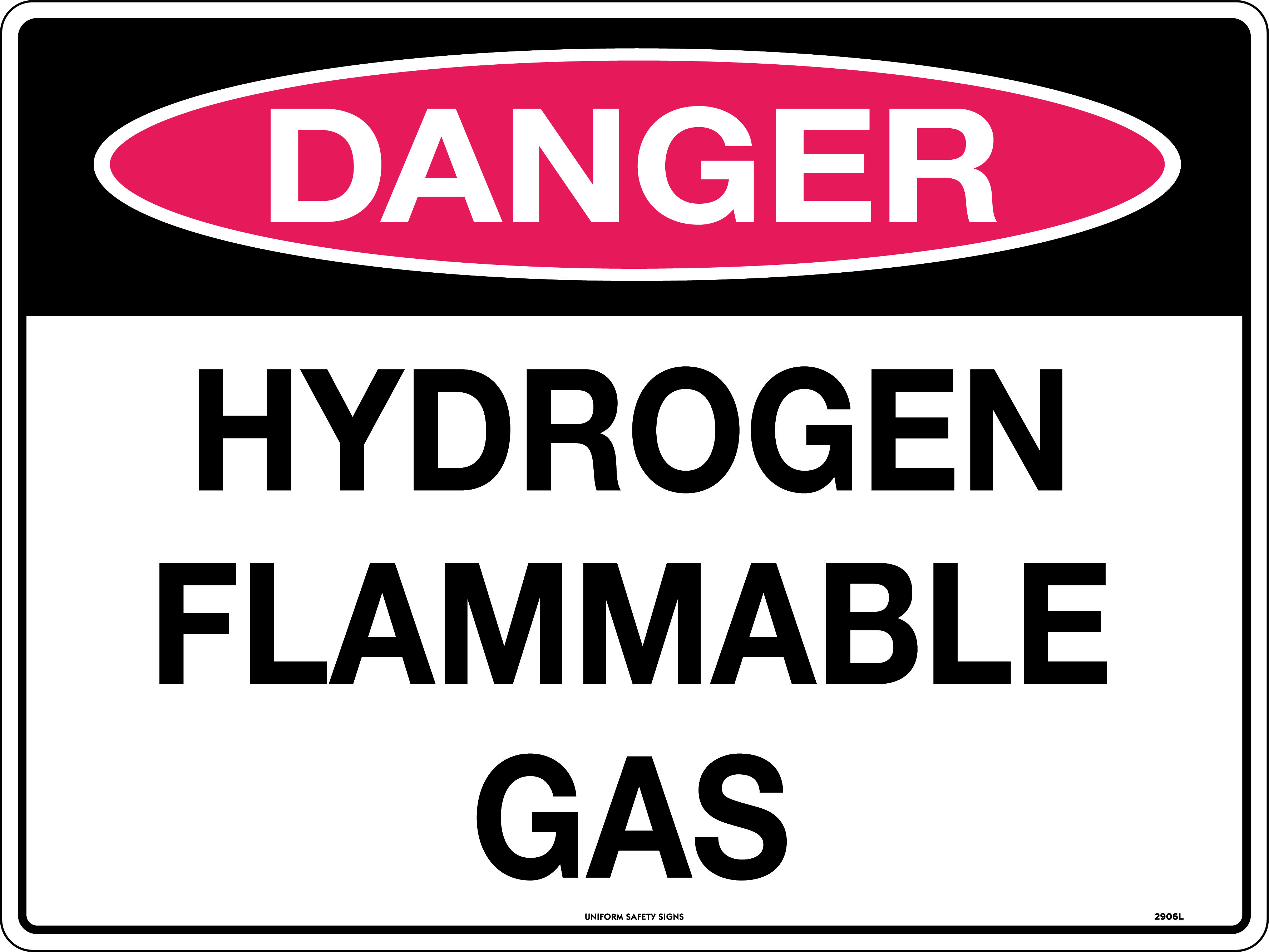 Danger - Hydrogen Flammable Gas